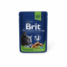 Brit Premium Sterilised пауч для стерилизованных кошек с курицей 100 г.