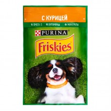 Friskies влажный корм для взрослых собак с курицей в подливе 85гр.