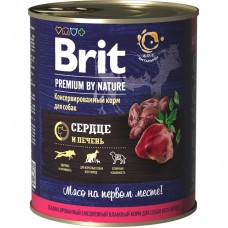 Brit Premium By Nature консервы с сердцем и печенью для всех собак 850 г.